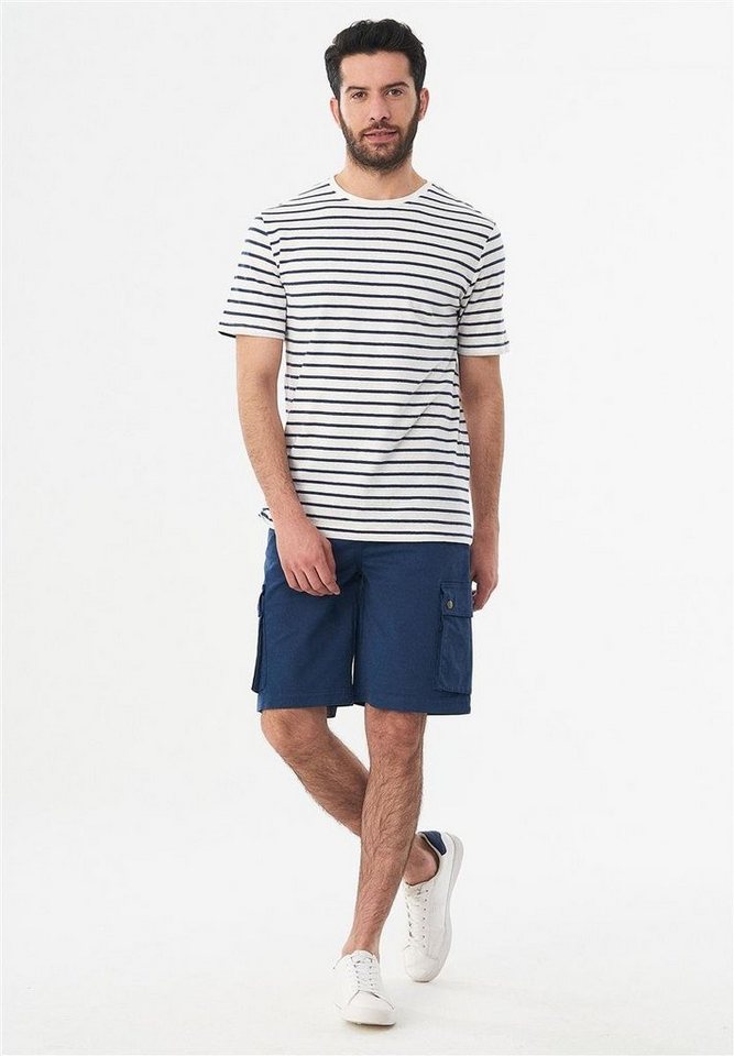 ORGANICATION T-Shirt Men's Striped T-Shirt in Off White/Navy von ORGANICATION