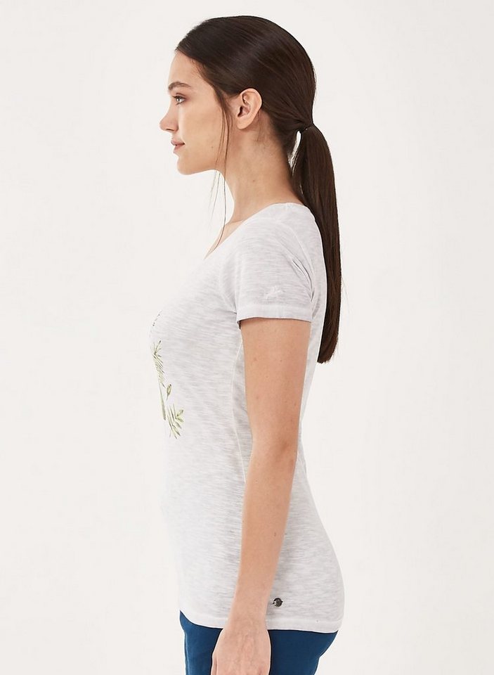 ORGANICATION T-Shirt Garment Dyed T-Shirt aus Bio-Baumwolle mit Blatt-Print in Grey von ORGANICATION