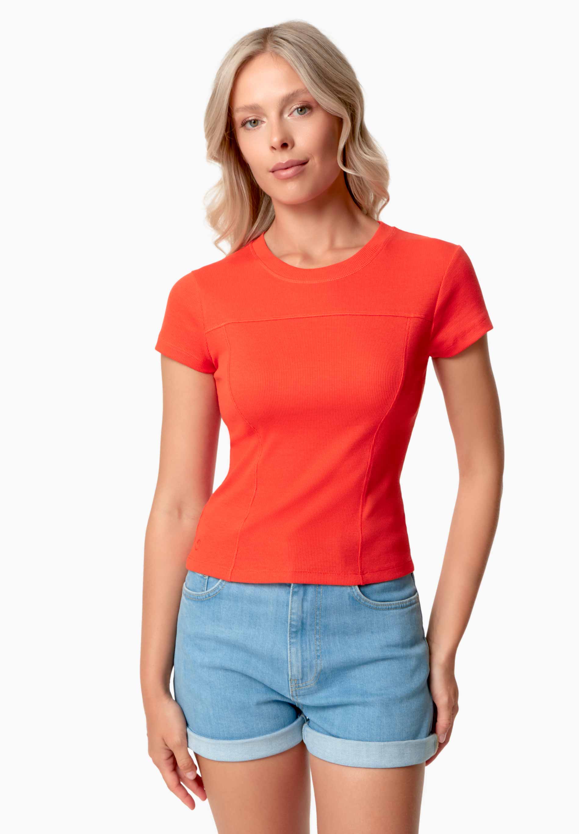 Tillda Ribbed T-Shirt Hot Red von ORGANICATION