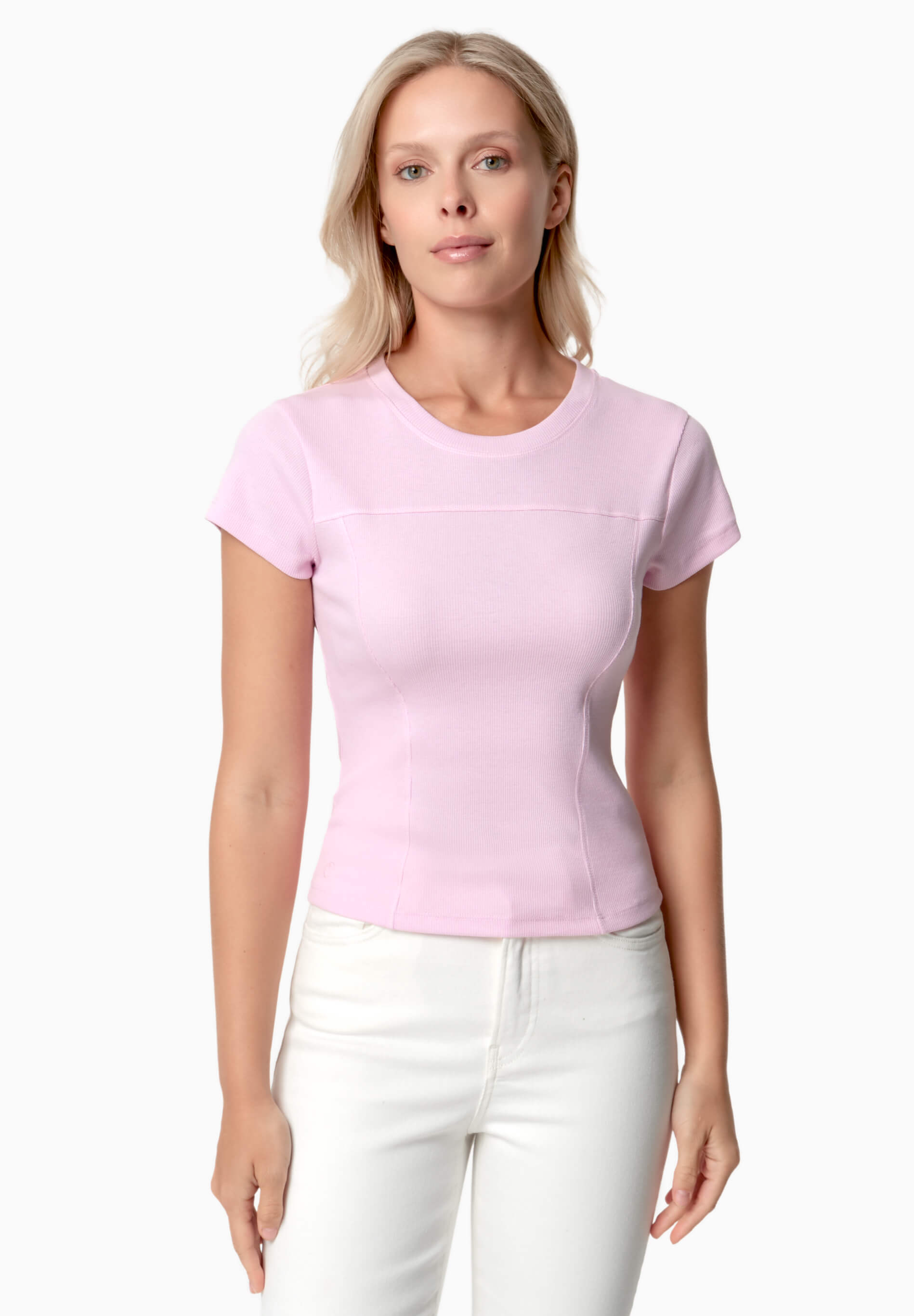Tillda Ribbed T-Shirt Light Pink von ORGANICATION