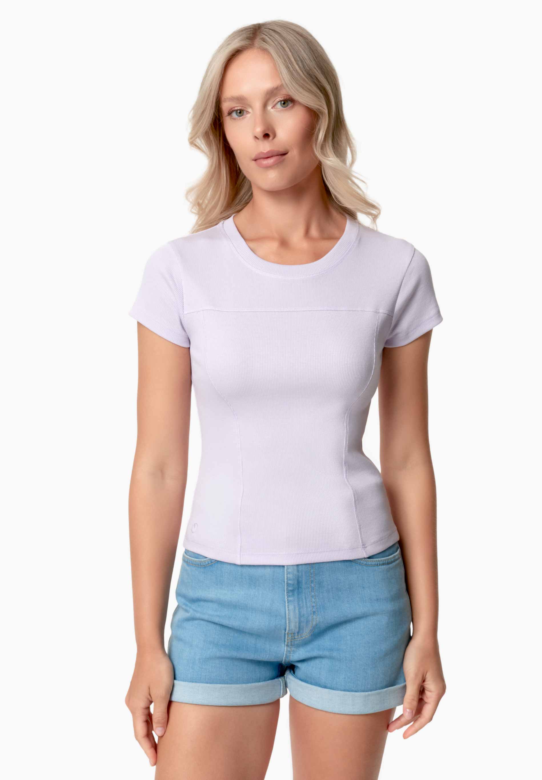 Tillda Ribbed T-Shirt Soft Lilac von ORGANICATION