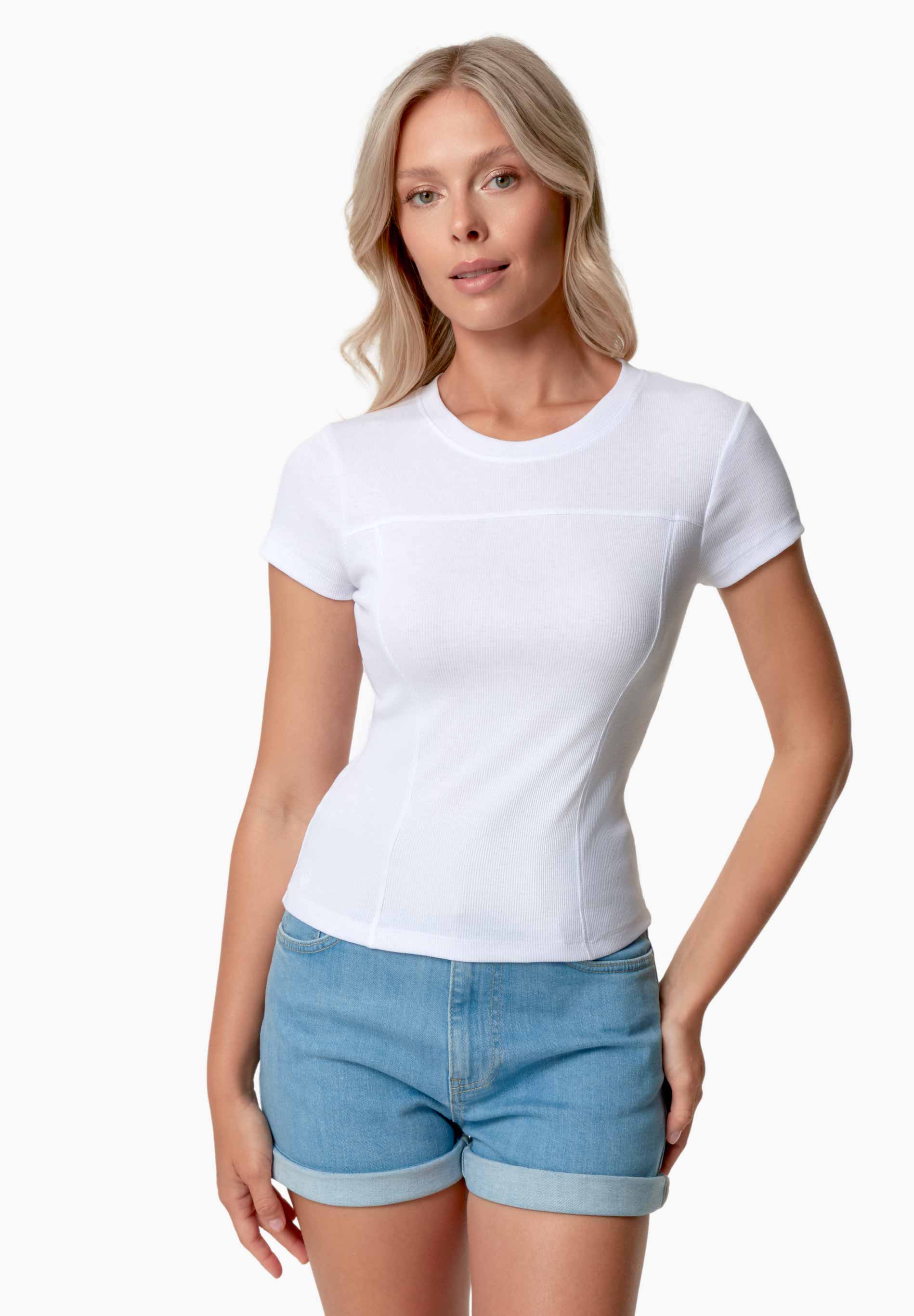 Tillda Ribbed T-Shirt White von ORGANICATION