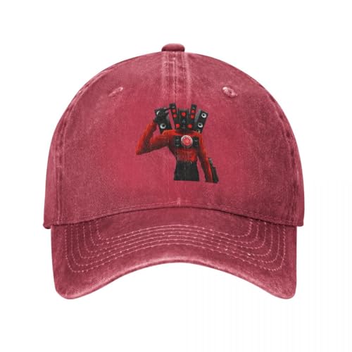 ORHFHVW Baseballmütze Retro Speakerman Skibidi Toilette Unisex Distressed Denim Gewaschene Kopfbedeckung Outdoor Sommer Hüte MützeGeburtstagsgeschenk von ORHFHVW
