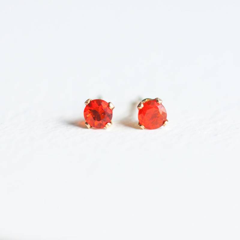 Feueroopal Ohrstecker, 14K Gold Filled, 3mm Ohrstecker von ORIENTMINERAL