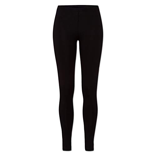 ORIGINAL BASICS Damen Leggings aus Baumwolle Lang Blickdicht Normaler Bund (1er Pack) Schwarz L/XL (40/42) von ORIGINAL BASICS