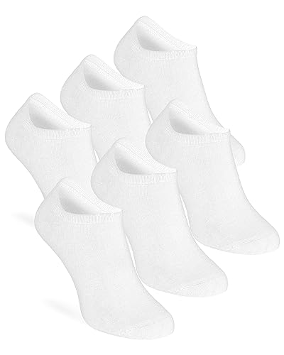 ORIGINAL BASICS Herren & Damen Bambus Sneaker-Socken Füßlinge Kurz-Socken weich atmungsaktiv OEKO-TEX (6 Paar) Weiß 39-42 von ORIGINAL BASICS