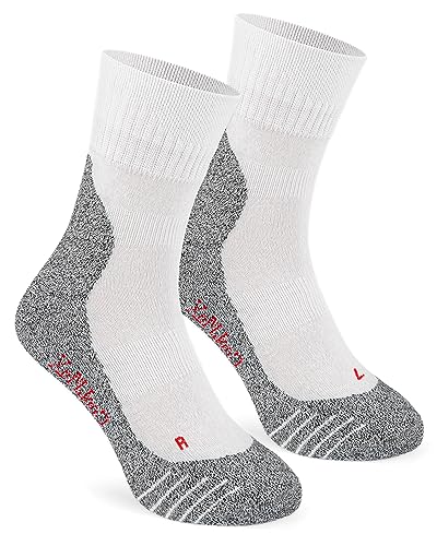 ORIGINAL BASICS Herren & Damen Multi Sportsocken COOLMAX Laufsocken Funktionssocken Running Kurz Atmungsaktiv Frotteesohle (2 Paar) Weiß-Grau 35-38 von ORIGINAL BASICS