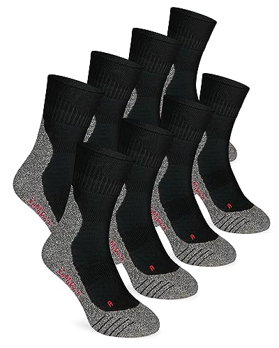 ORIGINAL BASICS Herren & Damen Multi Sportsocken COOLMAX Laufsocken Funktionssocken Running Kurz Atmungsaktiv Frotteesohle (8 Paar) Schwarz-Grau 45-47 von ORIGINAL BASICS