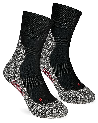 ORIGINAL BASICS Herren & Damen Multi Sportsocken COOLMAX Laufsocken Funktionssocken Running Kurz Atmungsaktiv Frotteesohle (2 Paar) Schwarz-Grau 35-38 von ORIGINAL BASICS