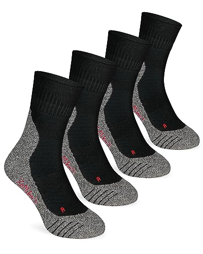 ORIGINAL BASICS Herren & Damen Multi Sportsocken COOLMAX Laufsocken Funktionssocken Running Kurz Atmungsaktiv Frotteesohle (4 Paar) Schwarz-Grau 35-38 von ORIGINAL BASICS