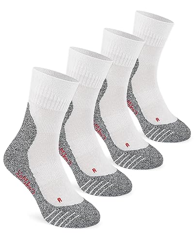 ORIGINAL BASICS Herren & Damen Multi Sportsocken COOLMAX Laufsocken Funktionssocken Running Kurz Atmungsaktiv Frotteesohle (4 Paar) Weiß-Grau 39-42 von ORIGINAL BASICS