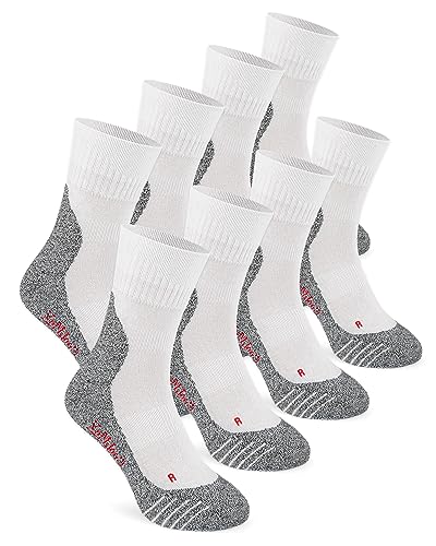 ORIGINAL BASICS Herren & Damen Multi Sportsocken COOLMAX Laufsocken Funktionssocken Running Kurz Atmungsaktiv Frotteesohle (8 Paar) Weiß-Grau 42-45 von ORIGINAL BASICS