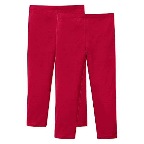 ORIGINAL BASICS Mädchen 3/4 Capri Leggings aus Baumwolle Kurz Blickdicht Normaler Bund (2 Pack) Fuchsia 104/110 von ORIGINAL BASICS