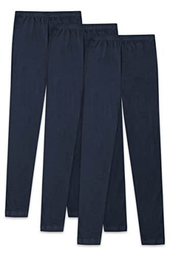 ORIGINAL BASICS Mädchen Lange Leggings Baumwolle Blickdicht Normaler Bund (3 Pack) Marine-Blau 92/98 von ORIGINAL BASICS