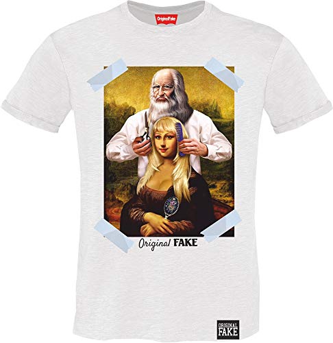 Original Fake Herren Barbiere T-Shirt, Weiß (White 001), Small von ORIGINAL FAKE