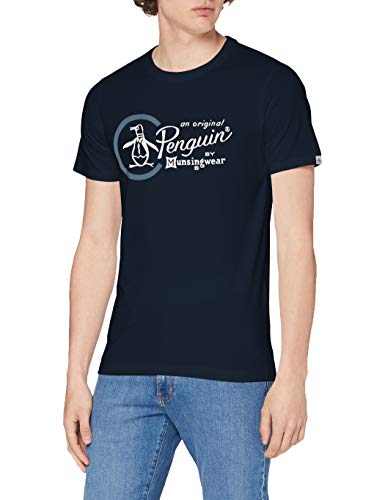 ORIGINAL PENGUIN Herren Combo-Logo T-Shirt, Blau (Dark Saphir), L von ORIGINAL PENGUIN