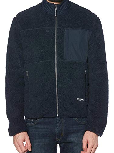 Original Penguin Herren Full Zip Sherpa Jacket Jacke, Blau (Dark Sapphire 413), X-Large von Original Penguin