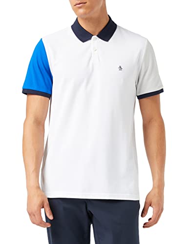 ORIGINAL PENGUIN Herren KNT Polo SLV Clrblck Polohemd, Bright White, L von ORIGINAL PENGUIN