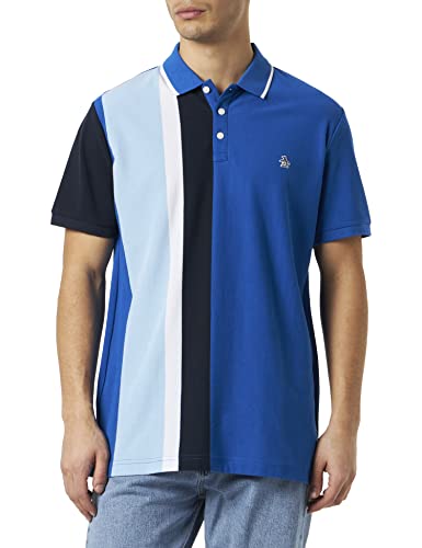 ORIGINAL PENGUIN Herren Poloshirt mit vertikalen Streifen Polohemd, Lapisblau, L von Original Penguin