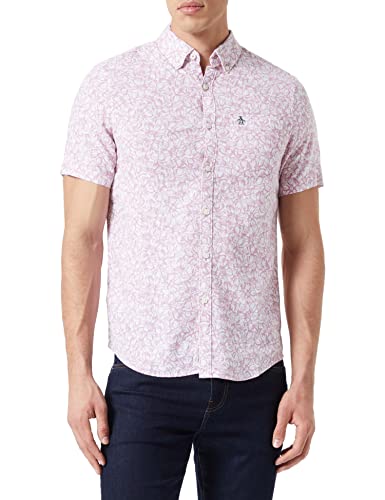 Original Penguin Herren WVN Ss Floral Linen Lyocell Hemd, Fingerhut, XL von Original Penguin