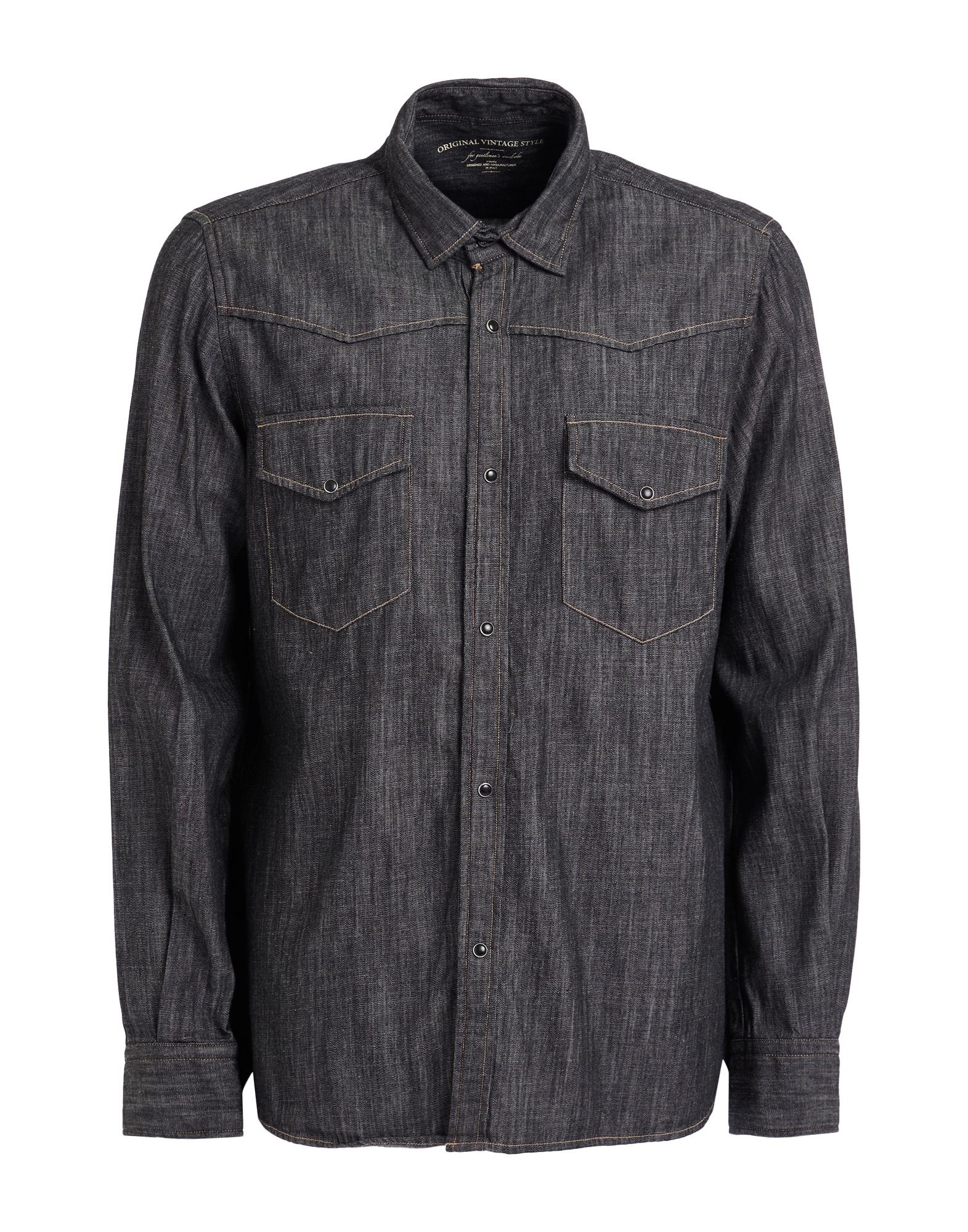 ORIGINAL VINTAGE STYLE Jeanshemd Herren Schwarz von ORIGINAL VINTAGE STYLE