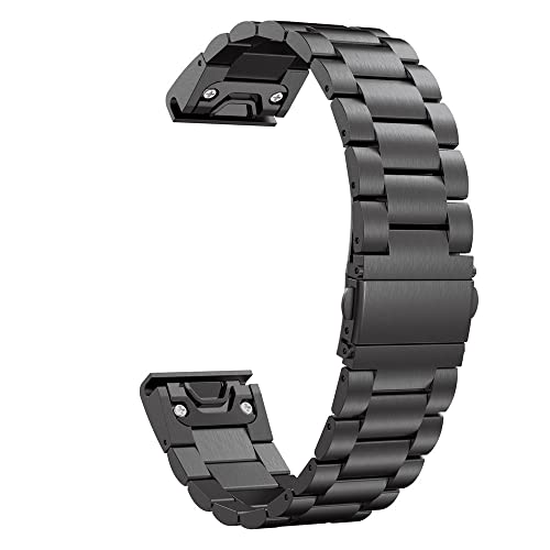 ORKDFJ 20 22 26 mm Smartwatch-Armband für Garmin Fenix 6 6S 6X Pro 5X 5 5S 3HR 935 945 Schnellverschluss-Armband aus Edelstahl, 26 mm, Achat von ORKDFJ