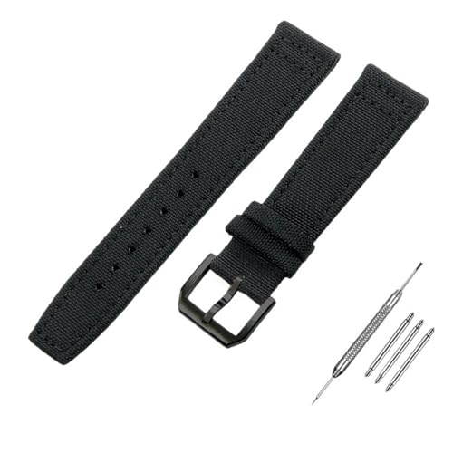 ORKDFJ 20 mm, 21 mm, 22 mm, Nylon-Canvas-Armband für IWC Pilot, Portugal, Portofino, Stoff, Uhrenarmband, Faltschnalle, Rindsleder, 20 mm, Achat von ORKDFJ