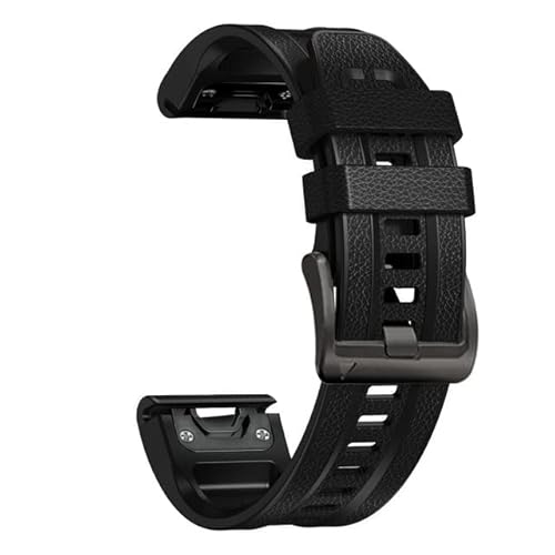 ORKDFJ 22/26 mm Armband für Garmin Fenix 7 7X 6 6X Pro 5 5X Plus 3HR Smartwatch Leder + Silikon Fast Easyfit Armband, 22mm Fenix 5 5Plus, Achat von ORKDFJ