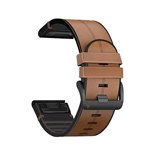 ORKDFJ 22 x 26 mm Leder-Silikon-Uhrenarmband für Garmin Fenix 5/5X Plus 6/6X Pro Fenix 7X 7 Smart-Armband, Schnellverschluss-Armband, 22mm Fenix 5 5Plus, Achat von ORKDFJ