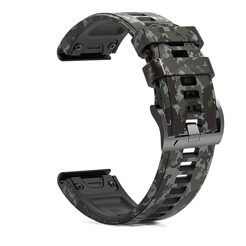 ORKDFJ 22 x 26 mm Leder-Silikon-Uhrenarmband für Garmin Fenix 5/5X Plus 6/6X Pro Fenix 7X 7 Smart-Armband, Schnellverschluss-Armband, 22mm Width, Achat von ORKDFJ