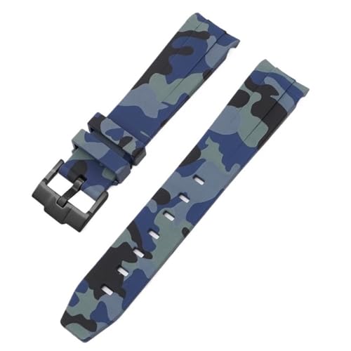 ORKDFJ Camouflage-Armband für Omega für Swatch MoonSwatch, gebogenes Ende, Silikon-Gummi-Armband, für Herren und Damen, Sportuhrenarmband, Zubehör, 20 mm, 20 mm, Achat von ORKDFJ