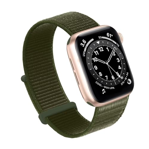 ORKDFJ Für Apple Watch Band 49MM 45MM 44MM 42MM 41MM 40MM 38MM, Frauen Männer Sport Nylon Loop Strap Für IWatch Serie Ultra 8 7 6 5 4 3 2 1 SE(Cargo Khaki,38/40/41mm) von ORKDFJ