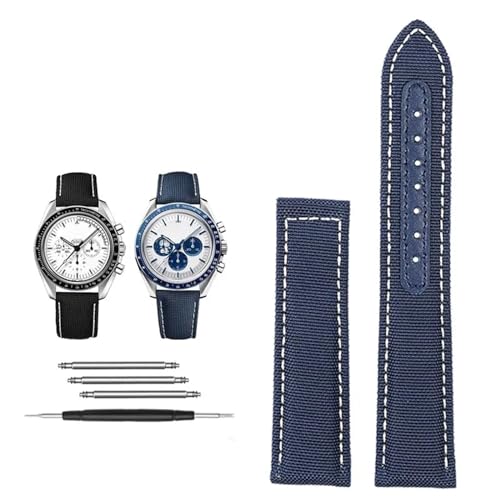 ORKDFJ Nylon-Armband für Omega Seamaster 300 Speedmaster AT150 Omega Speedmaster Slubby 310.32 Serie, 19 mm / 20 mm, 19 mm, Achat von ORKDFJ
