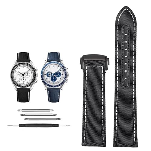 ORKDFJ Nylon-Armband für Omega Seamaster 300 Speedmaster AT150 Omega Speedmaster Slubby 310.32 Serie, 19 mm / 20 mm, 19 mm, Achat von ORKDFJ