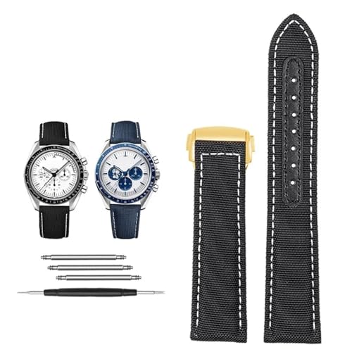 ORKDFJ Nylon-Armband für Omega Seamaster 300 Speedmaster AT150 Omega Speedmaster Slubby 310.32 Serie, 19 mm / 20 mm, 20 mm, Achat von ORKDFJ