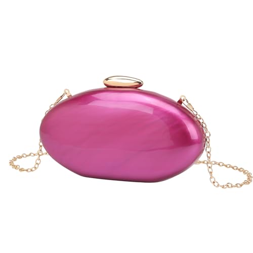 ORKDFJ Ovale Muscheltasche Acryl Mode Tasche Kette Umhängetasche Damen Handytasche, rosarot, Einheitsgröße von ORKDFJ