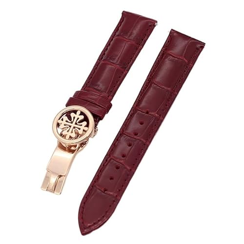 ORKDFJ Uhrenarmband aus echtem Leder, 19 mm, 20 mm, 22 mm, Uhrenarmband für Patek Philippe Wath Armbänder mit Edelstahl-Faltschließe, für Herren und Damen, 22 mm, Achat von ORKDFJ