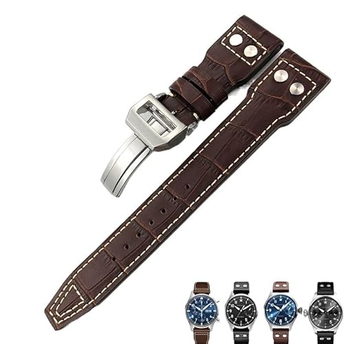 ORKDFJ Uhrenarmband für IWC Pilot Mark Portugieeser Portofino, 20 mm, 21 mm, 22 mm, italienisches Rindsleder, Schwarz / Blau / Braun, 22 mm, Achat von ORKDFJ