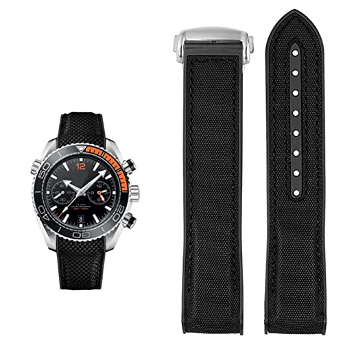ORKDFJ Uhrenarmband für Omega 300 Seamaster 600 Planet Ocean Silikon-Nylonarmband, Uhrenzubehör, Uhrenarmband, Kette 20 mm, 22 mm, 22 mm, Achat von ORKDFJ