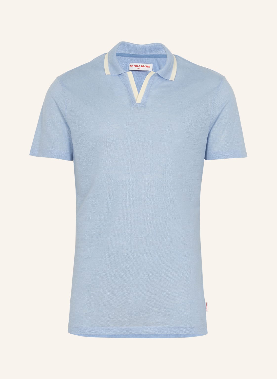 Orlebar Brown Poloshirt Felix Linen Pique blau von ORLEBAR BROWN