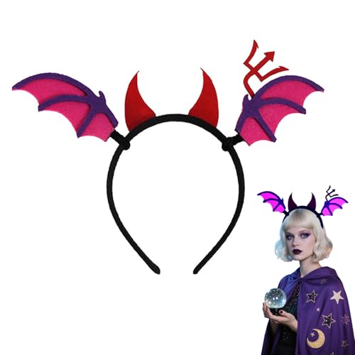 Fluoreszierendes Halloween-Haarband mit roten Teufelshörnern Fledermaus-Design Vlies-Stirnband für Rollenspiele Zubehör Party Festival Dekoration Fluoreszierendes Halloween-Haarband mit roten Teufelshörnern Fledermaus-Design Vlies-Stirnband für Rollenspiele Zubehör Party Festival Dekoration von ORNALES