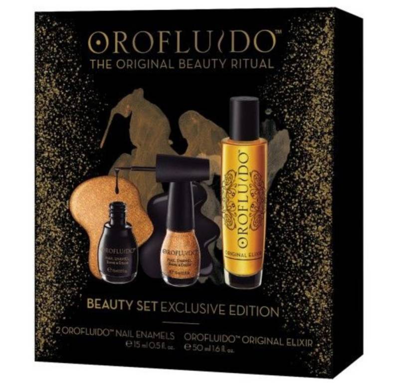 OROFLUIDO Haarpflege-Set Original Beauty Set - Original Elixir 50ml + Nagellack 2x 15ml, 3-tlg. von OROFLUIDO