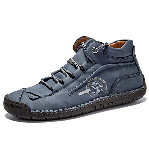 OROSUA Causal Schuhe für Männer Vintage Handmade Schnürschuhe Low-Top Lederschuhe Flache rutschfeste atmungsaktive Mode Stiefeletten von OROSUA