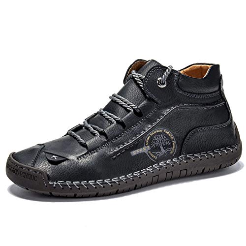 OROSUA Causal Schuhe für Männer Vintage Handmade Schnürschuhe Low-Top Lederschuhe Flache rutschfeste atmungsaktive Mode Stiefeletten von OROSUA