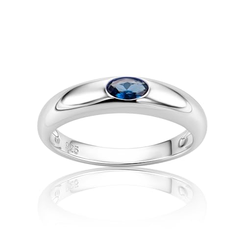 OROVI Ring Silber 925 Damen, Sterling Silber, Verlobungsring Damen mit Saphir, Saphirring, Silberring, Schmuck mit Edelsteine, Silberne Trauringe, Hypoallergener Schmuck, inkl. Edler Schmuckbox von OROVI