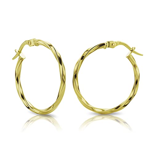 OROVI Ohrringe Gold- 14 karat (585) Gelbgold – Goldene Creolen Damen, Creolen Gold 23 mm, Hypoallergene goldene Ohrringe, Schmuck Damen, Goldschmuck hergestellt in Italien- inkl. edler Schmuckbox von OROVI