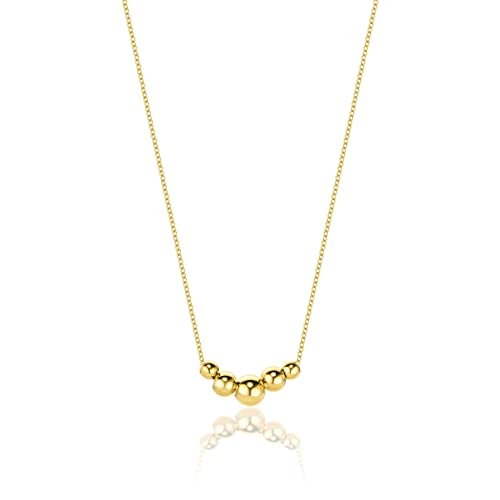 OROVI Damen Goldschmuck, Gold Kette mit Kugel Anhänger, Collier, Ankerkette 9 Karat (375) 42 cm von OROVI