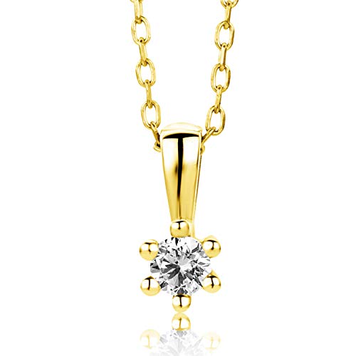 Orovi Damen Halskette mit Diamant GelbGold Kette 9 Karat (375) Brillianten 0.08crt, Goldkette von OROVI