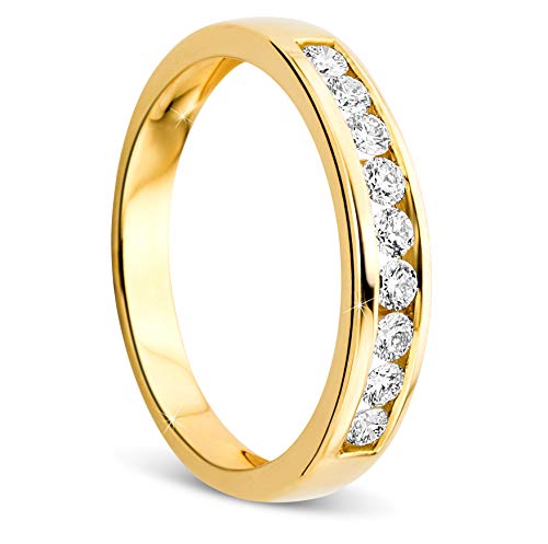 OROVI Damen Ring Gelbgold 0.30 Ct Diamant Eternity/Ewigkeitsring 18 Karat (750) Gold und Diamanten Brillanten von OROVI