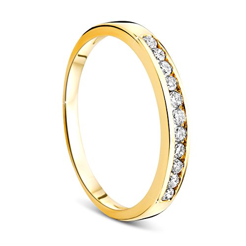 OROVI Damen-Ring Memoire Hochzeitsring GelbGold 14 Karat (585) Brillianten 0.20 carat Verlobungsring Diamantring von OROVI